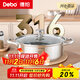 Debo德鉑316不銹鋼火鍋湯鍋電磁爐燃氣明火通用復底帶蓋26cm