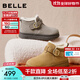 百麗（Belle）復古皮帶扣雪地靴女2025冬新商場(chǎng)同款厚底加保暖短靴E4K1DDD5預售 棕色 37