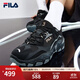 斐樂（FILA）男女同款跑步鞋舒適輕便慢跑透氣休閑運動鞋百搭掠奪者情侶鞋 黑/中灰-BM【男款】 42