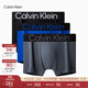Calvin Klein內衣25秋季新款男士三條裝醒目提花ck棉質(zhì)防夾臀四角褲平角內褲男 Z2Q-太空黑/寶石藍/炭灰 L