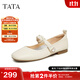 他她（TATA）軟底瑪麗珍鞋女平底小皮鞋女單鞋女秋季新款YDS01CQ3 米白 35