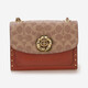蔻馳（COACH）Parker18山茶花鏈條復古通勤輕奢單肩信封包女包 30592B4RU紅棕