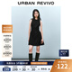UR2025春季新款女摩登氣質(zhì)褶皺收腰顯瘦無(wú)袖連衣裙UYY750030 黑色 S