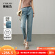 婭麗達彈力直筒褲2025新款牛仔褲女小個(gè)子煙管褲修身顯瘦九分褲子 懷舊淺藍（B1） 30