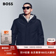 BOSS博斯 男士25年冬季新款徽標裝飾連帽羽絨服 001-黑色 L (50)