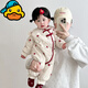 G.duck周歲女寶禮服冬裝洋氣連體衣保暖嬰兒冬季夾棉衣服加厚拜年服棉服 杏色 90cm *建議28-32斤左右*