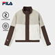 FILA 斐樂(lè )官方女士棉服2026春新款時(shí)尚休閑寬松拼色夾克保暖外套 深土色-BN M 165/84A/M
