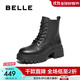 百麗（Belle）羊皮厚底增高馬丁靴女商場(chǎng)款戶(hù)外短靴3N140DD4預售 黑色-單里 36 (230mm)