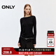 ONLY2025秋季新款圓領(lǐng)輕盈舒適修身亮片長(cháng)袖針織衫女|125324036 H1Z黑色 M