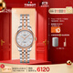 天梭（TISSOT）手表 力洛克系列女表 瑞士自動(dòng)機械女士鋼帶腕表商務(wù)表生日禮物