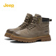 Jeep吉普男靴百搭耐磨防滑男士馬丁靴高幫英倫復古風(fēng)工裝靴大黃靴