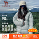 駱駝（CAMEL）戶(hù)外防潑水羽絨服男女90%絨子連帽外套 735CR0L7014 湘妃藍 XXL
