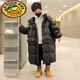 G.duck小黃鴨男童羽絨服長(cháng)款韓版冬款2025新款兒童冬季中大童男孩冬 黑色 (高質(zhì)量羽絨服) 120 衣服偏大