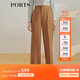 PORTS寶姿女裝 秋冬新品寬腳口長(cháng)褲LL9P081LWW042 深咖哩褐 M (6)