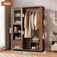 愛(ài)迪威實(shí)木掛衣架全身家用一體落地收納穿衣鏡臥室衣帽架多功能置物架 120胡桃色 實(shí)木顆粒板