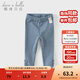 戴維貝拉（DAVE＆BELLA）2025秋季新款女童打底褲抗菌兒童長(cháng)褲小童休閑褲女寶寶褲子童褲 牛仔藍【現貨】 100 cm（建議身高90-100cm）