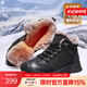 駱駝（CAMEL）冬季新款羊毛加絨厚底磨砂牛皮保暖城市戶(hù)外徒步鞋男靴 G13W307076 黑色 43