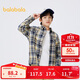 巴拉巴拉童裝男童襯衫長(cháng)袖中大童格子印花襯衣秋冬2024上衣潮208424102101