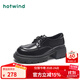 熱風(fēng)（Hotwind）【商場(chǎng)同款】樂(lè )福鞋系帶厚底增高英倫風(fēng)通勤學(xué)院風(fēng)時(shí)尚休閑鞋 01黑色 36 正碼