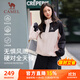 駱駝（CAMEL）戶(hù)外登山服中性加絨防潑水風(fēng)衣外套 C34CW0L4626A 幻影黑/粉 L
