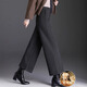 闊腿褲羊毛呢直筒休閑女褲冬季新款時(shí)尚氣質(zhì)休閑褲九分褲百搭顯瘦 黑灰色 （熱賣(mài)） M 2尺-27碼
