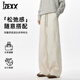 IZEXX美式休閑闊腿褲男夏季寬松垂感微喇修身扎染衛褲ZJS21米色L