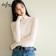 伊芙麗（eifini）蔣欣代言【0壓感】百搭親膚高級感白色T恤打底衫女秋裝基礎內搭 本白色 M