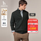 哈吉斯（HAZZYS）男裝 秋冬款立領(lǐng)針織開(kāi)衫戶(hù)外休閑羊毛外套男ABYZD0BCF01 深綠色DG XL （180/100A 50）
