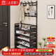小匠材鞋架門口多層家用一體掛衣架宿舍出租房簡易鞋柜置物架側(cè)布5層80