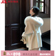 NKNG高端白色狐貍毛領(lǐng)雙面呢羊毛大衣女小個(gè)子2025秋冬新款韓系外套 白色 S 105-115斤