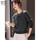 她享針織衫女氣質(zhì)釘珠設計毛衣女春秋百搭短款針織上衣打底衫T51Z009