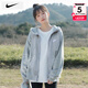 耐克（NIKE）男裝女裝 冬季線(xiàn)圈加厚情侶運動(dòng)服舒適訓練休閑連帽夾克針織外套 灰色單件BV2649塑料拉鏈 男女同款 M