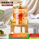 憶壺茶（YIHUTEA）冷水壺家用玻璃帶龍頭加厚大容量飲料桶耐高溫果汁桶熱水桶涼水壺 帶龍頭飲料桶+竹底座3.6L