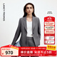 朗姿【大女主】朗姿直筒修身高級感休閑西裝女2025年秋季新款西裝 星月灰色 M