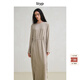 旅途原品【精英衣櫥】ltyp羊毛天絲抽繩收腰連衣裙極簡(jiǎn)文藝高級寬松長(cháng)裙冬 烤奶咖 現貨 S
