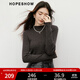 紅袖（hopeshow）修身打底基礎針織衫2025冬季新款女裝雪點(diǎn)花紗半高領(lǐng)百搭氣質(zhì)上衣 松露棕0B2 M