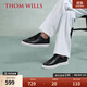 THOM WILLS男士板鞋冬季低幫真皮舒適休閑透氣百搭休閑鞋潮 黑色G141-1(標配兩雙鞋帶) 40 /7碼
