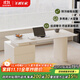 左客左家（ZUOKEZUOJIA）巖板書(shū)桌奶油風(fēng)儲物家用小戶(hù)型白色辦公電腦桌輕奢現代老板接待桌 純白巖板書(shū)桌140CM