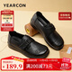 意爾康女鞋舒適平底媽媽鞋輕便休閑鞋中老年單鞋女 13417W 黑色 37