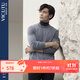 威可多（VICUTU）男士長(cháng)袖針織衫舒適親膚山羊絨時(shí)尚圓領(lǐng)商務(wù)休閑百搭毛衣 灰色 XL