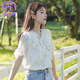 EPET短袖雪紡上衣女2025夏季新款雪紡衫甜美清新v領(lǐng)時(shí)尚小衫碎花上衣 圖片色 M 80-100斤
