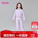 笛莎童裝兒童女童套裝2025年春季中大童學(xué)生春秋裝衛衣長(cháng)褲 紫色 165