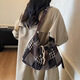 星昔韓系托特包復古風(fēng)帆布包女學(xué)生新款大容量通勤斜挎包慵懶風(fēng)單肩包 黑格紋托特包