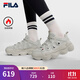 斐樂(lè )（FILA）官方加絨豌豆鞋女鞋老爹鞋運動(dòng)鞋冬季新款保暖休閑鞋 燕麥棕-OM 37.5