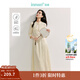 茵曼（INMAN）【商場(chǎng)同款】新中式盤(pán)扣連衣裙2025春秋季女裝新品七分袖裙子 杏色 M