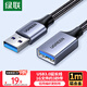 綠聯(lián)USB3.0延長(cháng)線(xiàn)公對母數據連接線(xiàn)適用U盤(pán)鼠標鍵盤(pán)打印機分線(xiàn)器擴展加長(cháng)轉接線(xiàn)鋁殼編織1米10495