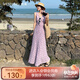 西遇法式波點(diǎn)連衣裙女2025年夏季新款海邊度假旅游收腰v領(lǐng)吊帶裙 粉色 L (165)