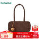 熱風(fēng)（Hotwind）【商場(chǎng)同款】女包2025年冬季新款休閑純色雙肩帶絨面長(cháng)條單肩包女 15深棕 F