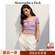 Abercrombie & Fitch【多色亨利領(lǐng)】小麋鹿圖案女裝25夏季修身短袖T恤139-5271 粉色 S (165/88A)
