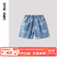 little moriLittle mori小森林寶寶休閑時(shí)尚短褲兒童中小童牛仔短褲 牛仔淺藍 100 cm